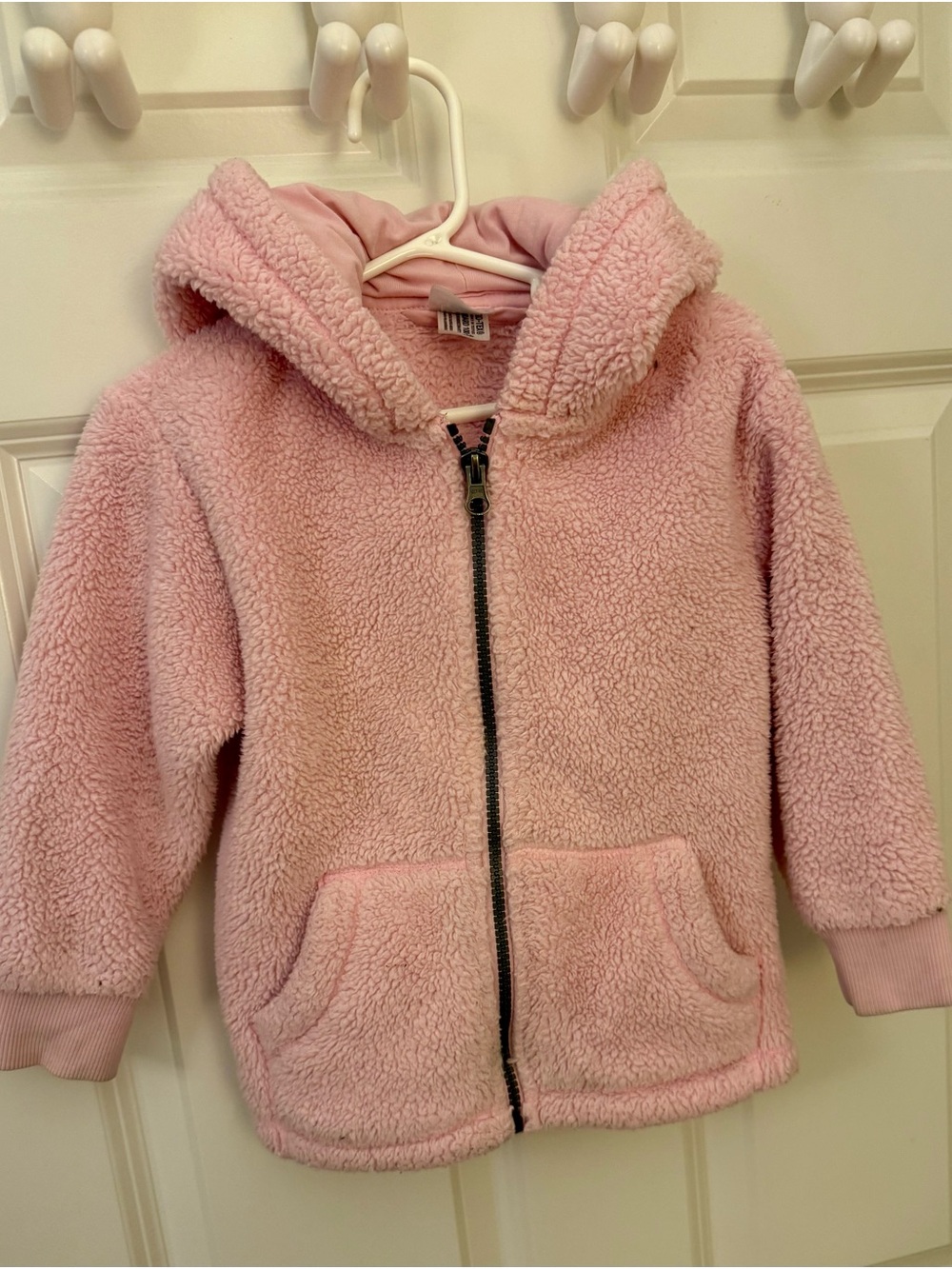 Hanna Andersson Light Pink Sherpa Zip Hoodie for Kids